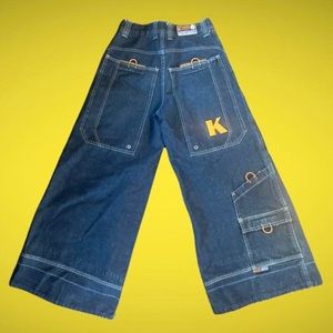 Vintage 90s Kik wear rave skate jeans